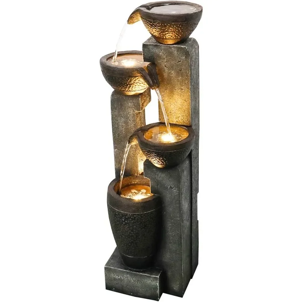 40" 4-Tier Pots Outdoor Garden Water Fountain - Outdoor Water Fountain for Yard, Floor Patio, Backyard and Home Art Decor
40" 4-Tier Pots Outdoor Garden Water Fountain - Outdoor Water Fountain for Yard, Floor Patio, Backyard and Home Art Decor