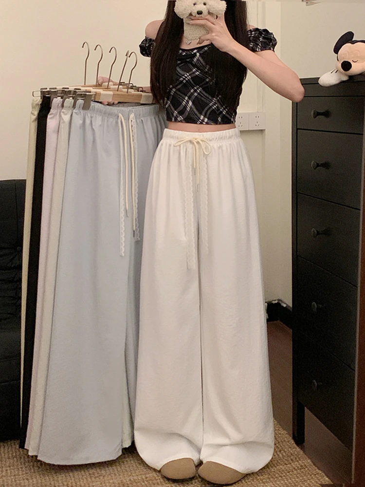 Spring 2026 Women's Casual Wide Leg Pants Drawstring Elastic Waist Straight Cut Slimming Trousers Personality High Waist Rope...
Spring 2026 Women's Casual Wide Leg Pants Drawstring Elastic Waist Straight Cut Slimming Trousers Personality High Waist Rope...