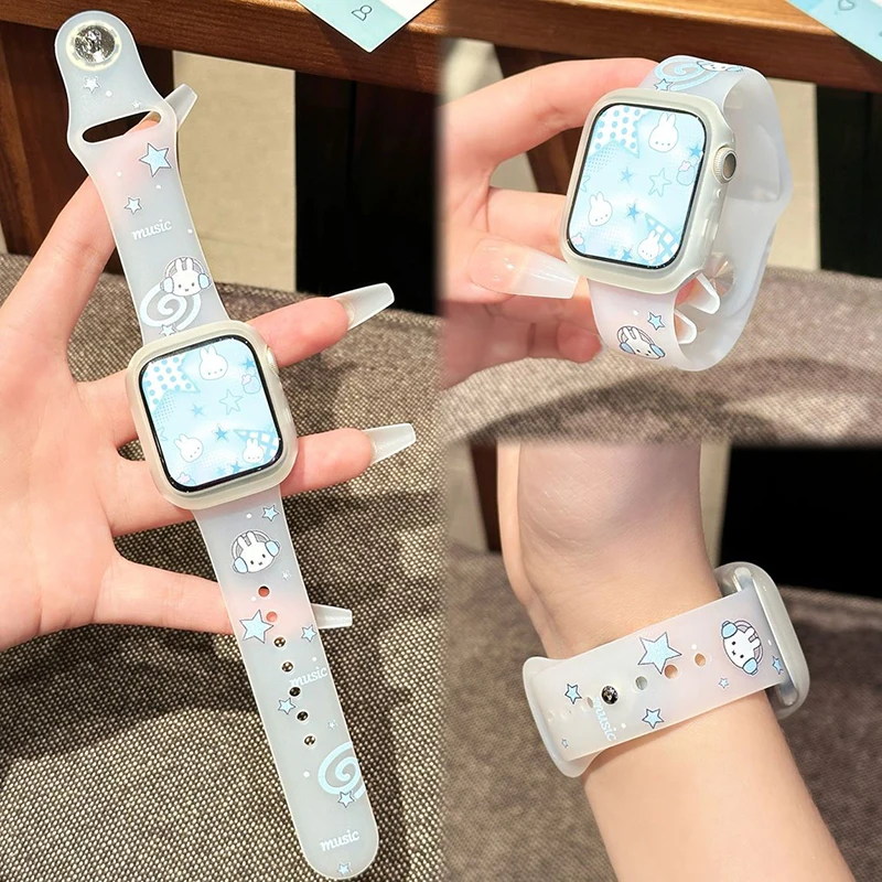 Kawaii Miffy Watch Band Suitable for Iwatch Ultra 11 10 9 Transparent Silicone Rubber Watch Case Anime Accessories Perfect Gifts
Kawaii Miffy Watch Band Suitable for Iwatch Ultra 11 10 9 Transparent Silicone Rubber Watch Case Anime Accessories Perfect Gifts