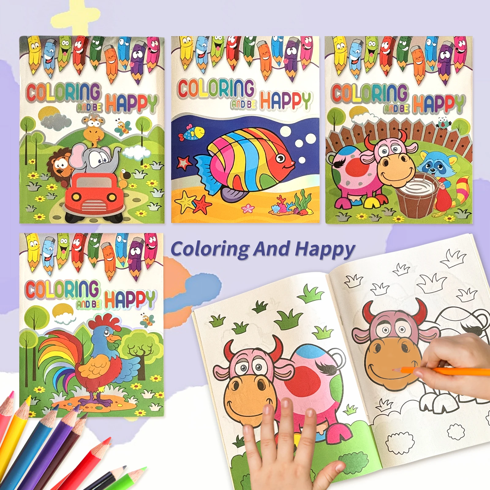 Children's Dazzling Coloring Book 4-8 years old Cute Animal Shapes Enhance Creativity and Imagination Painting Puzzle Books Gift
Children's Dazzling Coloring Book 4-8 years old Cute Animal Shapes Enhance Creativity and Imagination Painting Puzzle Books Gift