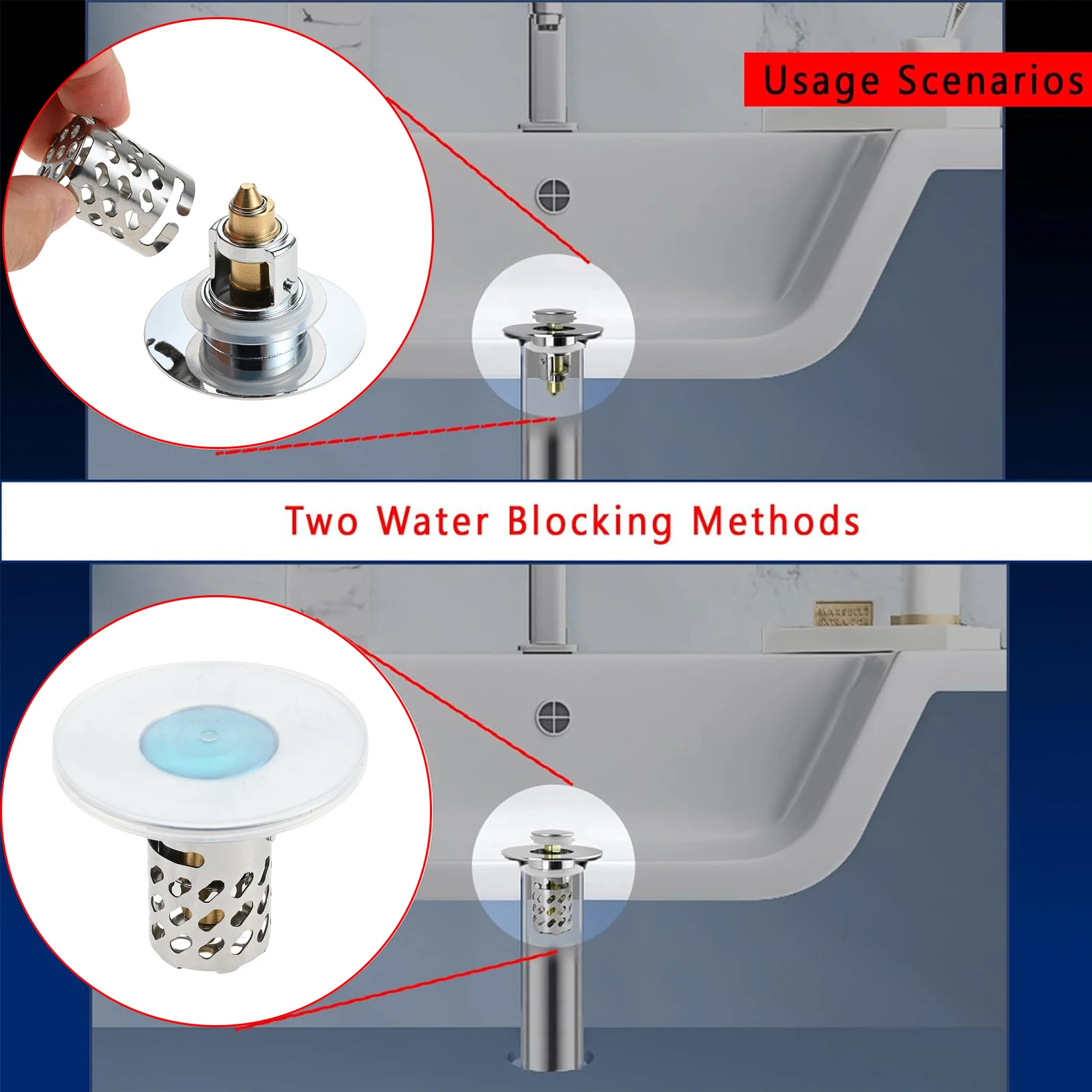 304 Stainless Steel Bathroom Kitchen Sink Plug Universal Pop Up Sink Strainer Plug with Detachable Filter Basket Drain Strainers
304 Stainless Steel Bathroom Kitchen Sink Plug Universal Pop Up Sink Strainer Plug with Detachable Filter Basket Drain Strainers