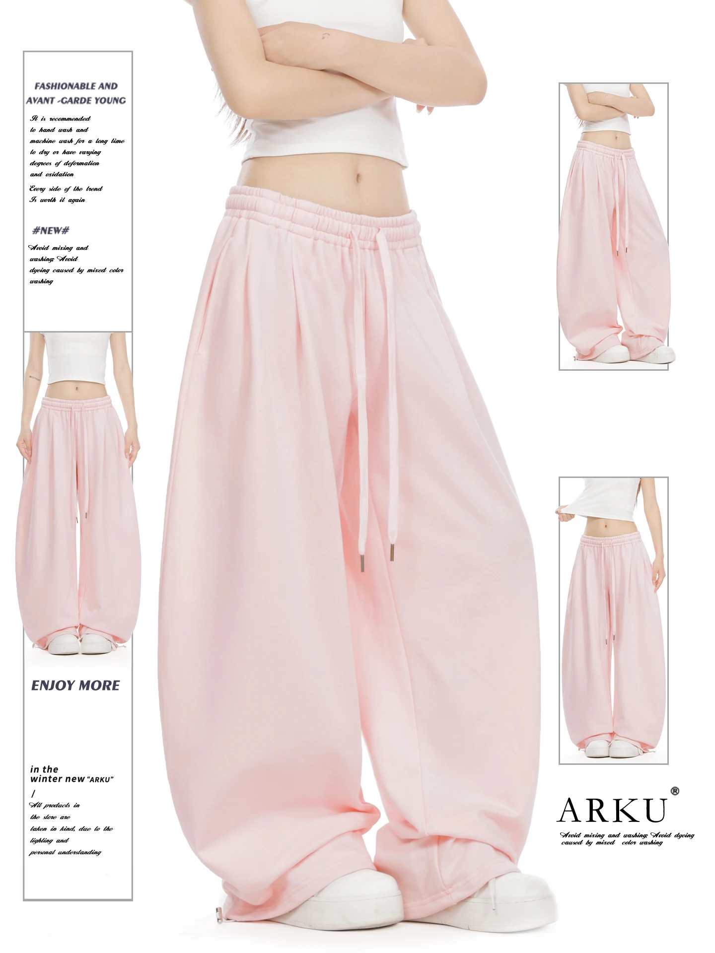 American Retro Wide Leg Sport Sweat Pants Women Loose Drapey Street Jazz Dance Casual Long Trousers Pink Color Ladies Pants
American Retro Wide Leg Sport Sweat Pants Women Loose Drapey Street Jazz Dance Casual Long Trousers Pink Color Ladies Pants