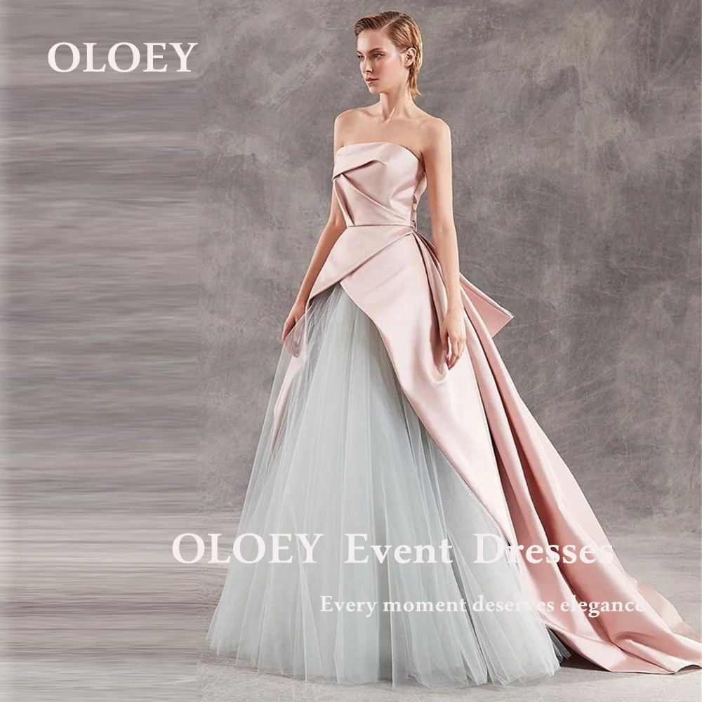 OLOEY Modern Contrast Color Strapless Evening Dresses Floor Length Sleeveless Wedding Party Gowns Pleats Satin Tulle Customized
OLOEY Modern Contrast Color Strapless Evening Dresses Floor Length Sleeveless Wedding Party Gowns Pleats Satin Tulle Customized
