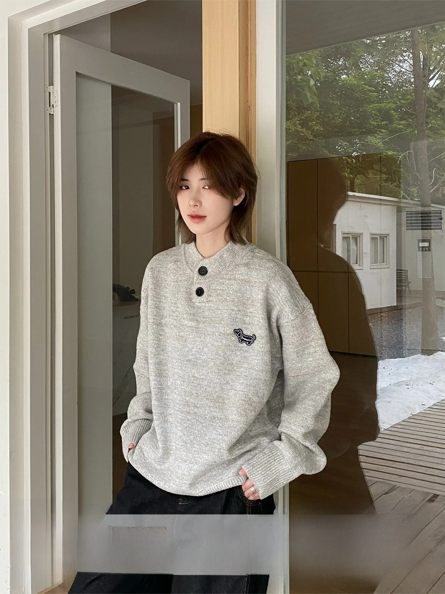 Warm Long Sve Henry Collar Sweater Durable Polyester Blend Commute Sle Inner Wear Sausage Dog Print for Couples
Warm Long Sve Henry Collar Sweater Durable Polyester Blend Commute Sle Inner Wear Sausage Dog Print for Couples