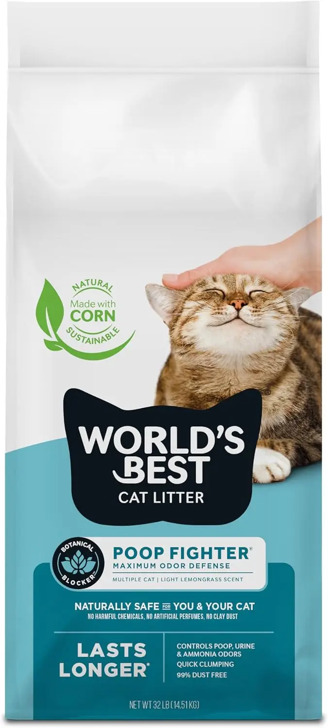 Natural Cat Litter: Quick Clumping, Odor Control, 99% Dust Free, Flushable, 32 lbs
Natural Cat Litter: Quick Clumping, Odor Control, 99% Dust Free, Flushable, 32 lbs