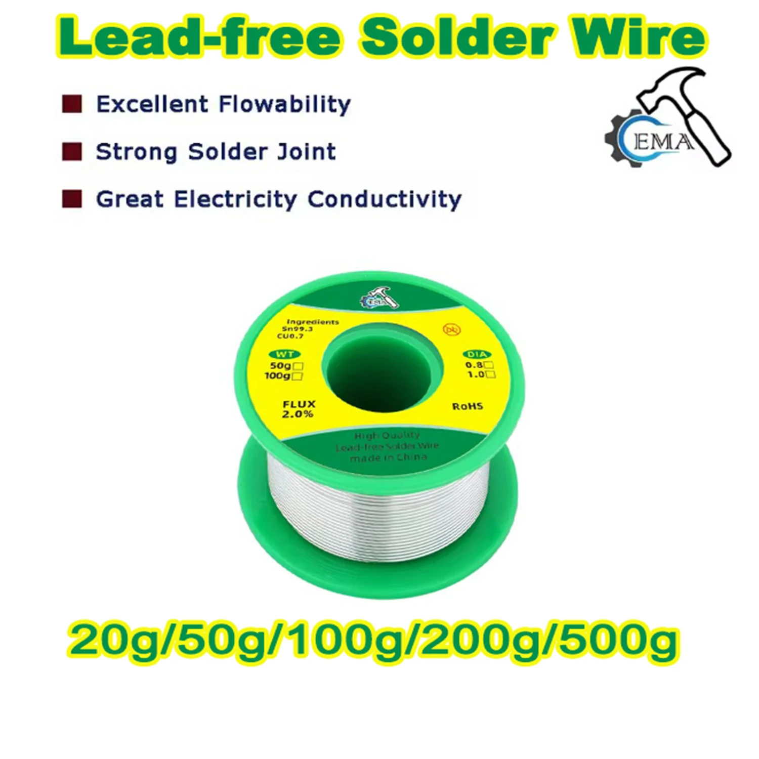 Lead-Free Solder Wire – 1mm Flux Core Tin Reel, High Purity Environmental Protection Soldering Wire Roll 50g/100g
Lead-Free Solder Wire – 1mm Flux Core Tin Reel, High Purity Environmental Protection Soldering Wire Roll 50g/100g