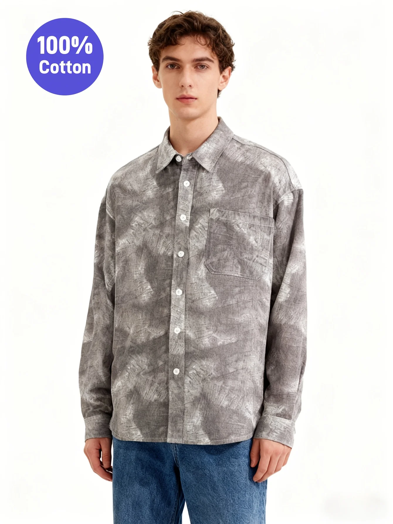 LVLAEA Модная мужская рубашка с длинным рукавом, художественный принт, осенняя пуговица с лацканами и карманами
LVLAEA Модная мужская рубашка с длинным рукавом, художественный принт, осенняя пуговица с лацканами и карманами