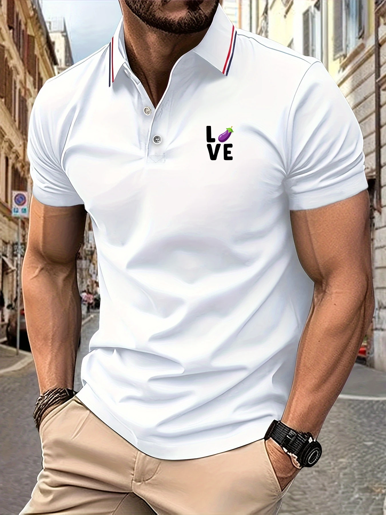 2025 New Polo Shirt Men Summer Eggplant Print Striped Collar Short Sleeve Comfortable Breathable Casual Daily Tee
2025 New Polo Shirt Men Summer Eggplant Print Striped Collar Short Sleeve Comfortable Breathable Casual Daily Tee