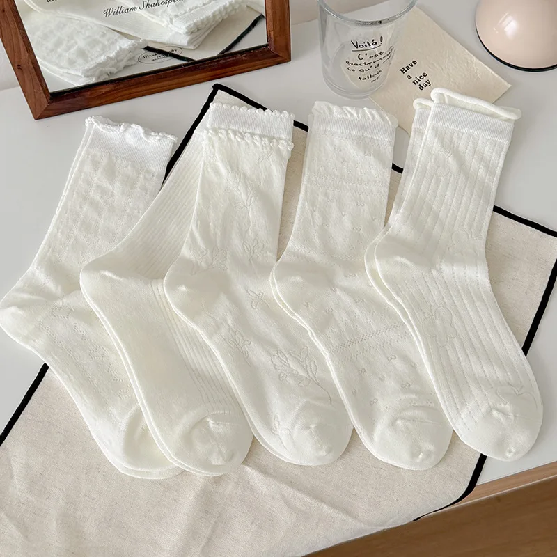 Women's Summer and Spring Lightweight Lace Mid-calf Stockings with Breathable Mesh Holes, Casual and Versatile.
Women's Summer and Spring Lightweight Lace Mid-calf Stockings with Breathable Mesh Holes, Casual and Versatile.