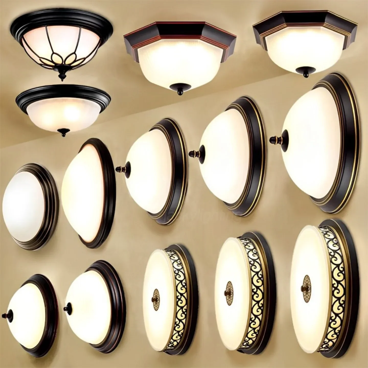 American wrought iron ceiling light round bedroom led ceiling light Nordic modern minimalist home lighting
American wrought iron ceiling light round bedroom led ceiling light Nordic modern minimalist home lighting