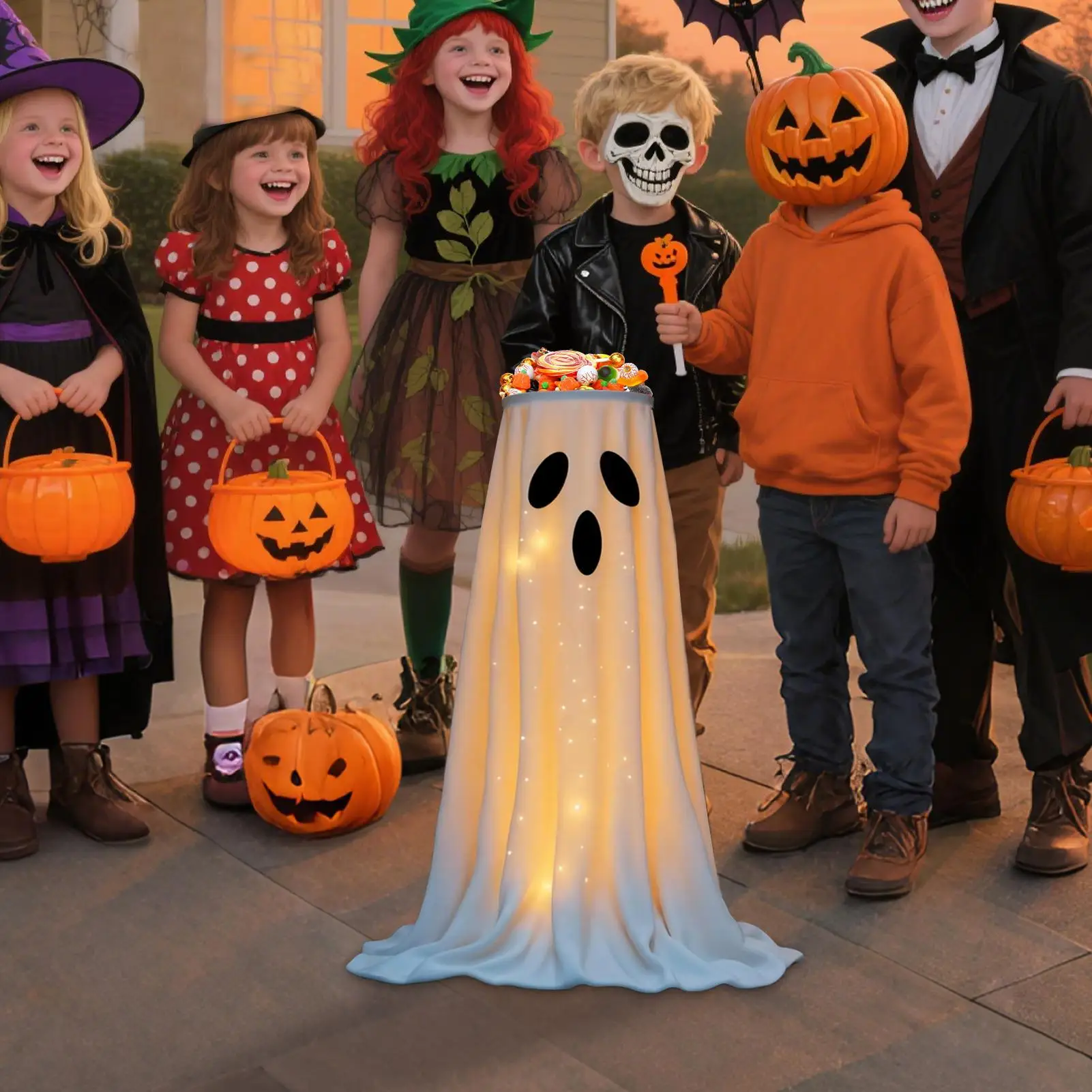 Чаша для конфет на Хэллоуин со световым призраком, украшения для Хэллоуина, домашний держатель для конфет, статуя для крыльца, кухни, ванной комнаты, двора, дома
Чаша для конфет на Хэллоуин со световым призраком, украшения для Хэллоуина, домашний держатель для конфет, статуя для крыльца, кухни, ванной комнаты, двора, дома