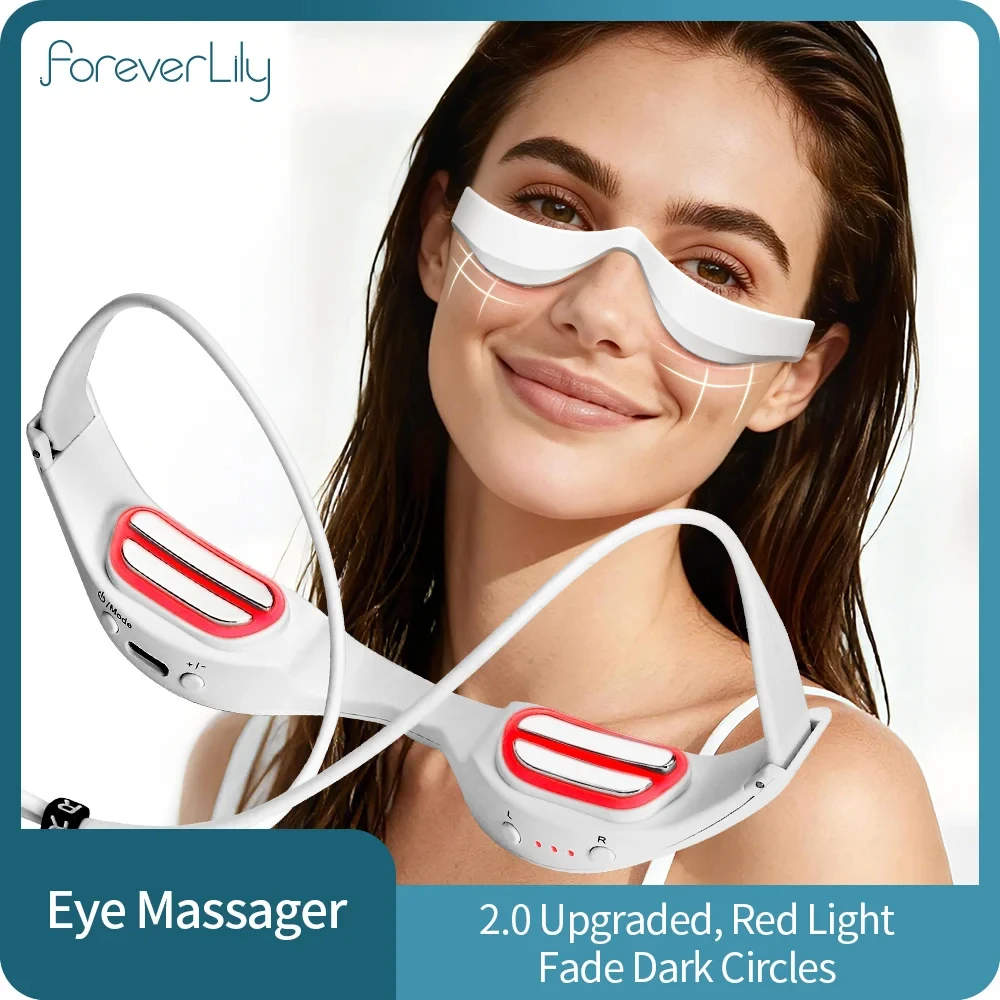 ForeverLily 2.0 Upgraded Red Light Eye Massager EMS Stimulator for Dark Circles Eye Bags Fine Lines Anti-Aging 4 Modes 3 Levels
ForeverLily 2.0 Upgraded Red Light Eye Massager EMS Stimulator for Dark Circles Eye Bags Fine Lines Anti-Aging 4 Modes 3 Levels