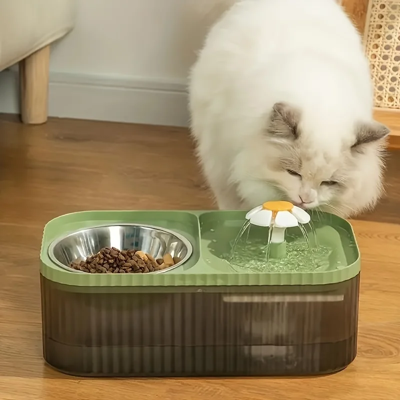 Automatic Cat Water Fountain with Steel Food Bowl, Elevated Cat Food and Water Feeder for Indoor Cats, for Cats and Small Dogs
Automatic Cat Water Fountain with Steel Food Bowl, Elevated Cat Food and Water Feeder for Indoor Cats, for Cats and Small Dogs