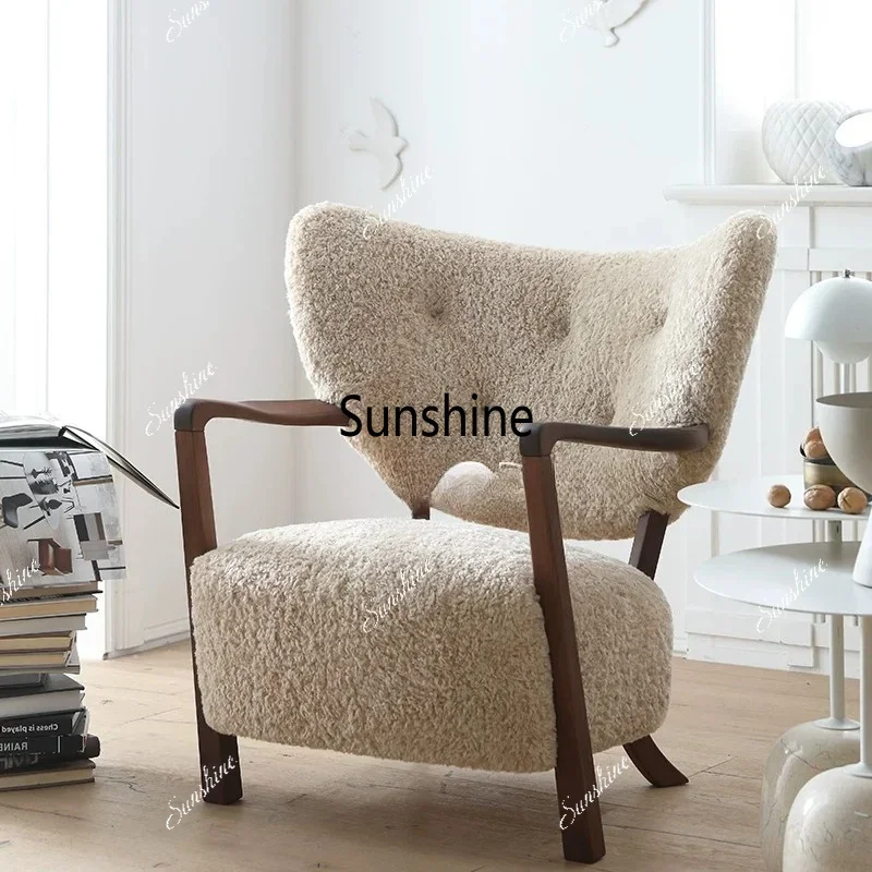 Medieval simple single sofa lamb wool chair
Medieval simple single sofa lamb wool chair
