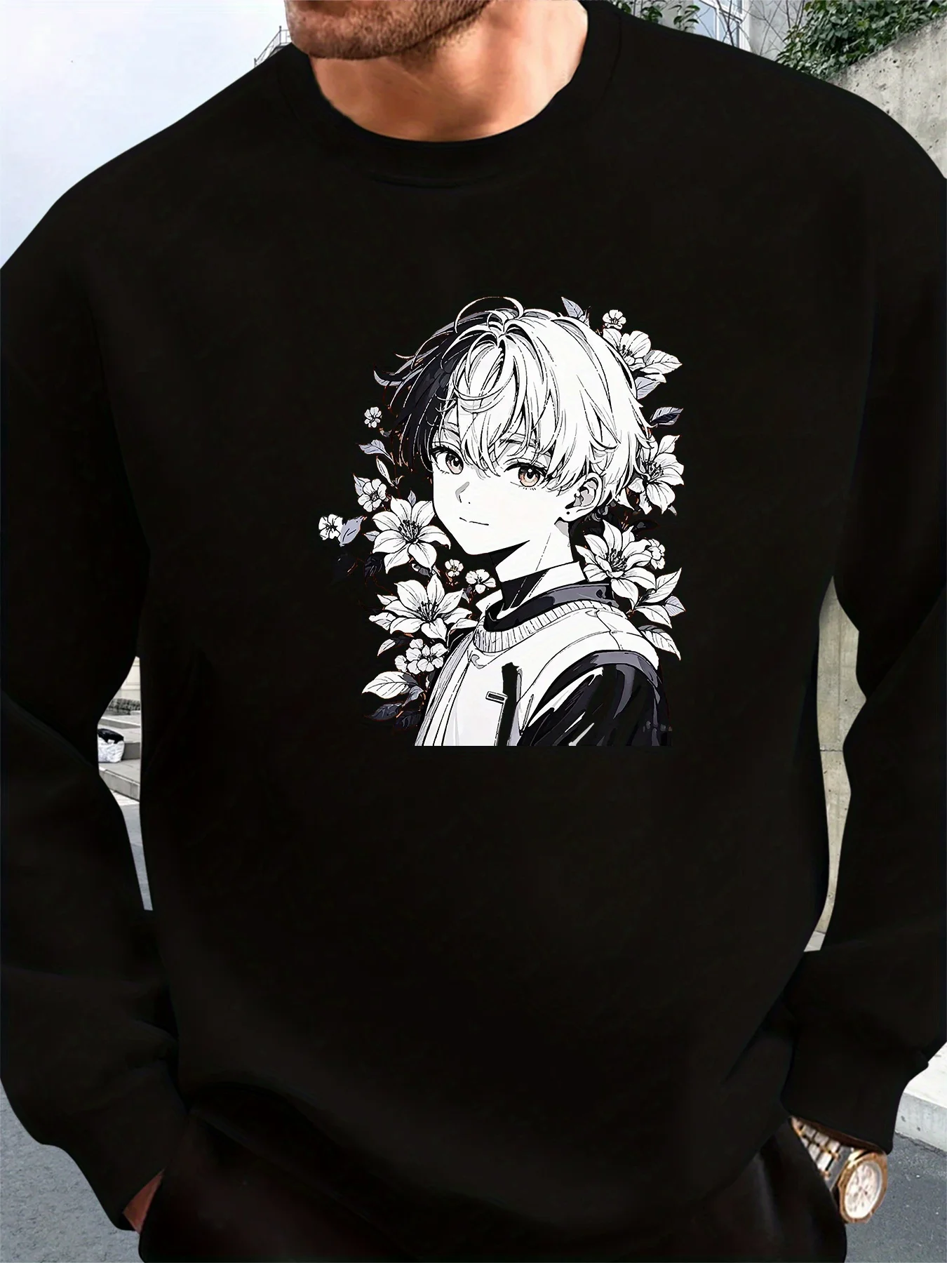 Men's Beige Crewneck Sweater - Loose Fit Long Sleeve Pullover with Floral Print, Soft Casual Sweater for Everyday & Formal
Men's Beige Crewneck Sweater - Loose Fit Long Sleeve Pullover with Floral Print, Soft Casual Sweater for Everyday & Formal