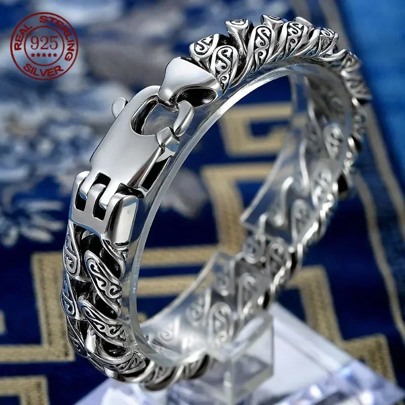 Серебряный индивидуальный браслет S925 пробы с рисунком травы Тан, мощный уличный хипстер в стиле хип-хоп, европейский и американский модный браслет
Серебряный индивидуальный браслет S925 пробы с рисунком травы Тан, мощный уличный хипстер в стиле хип-хоп, европейский и американский модный браслет