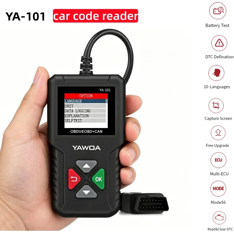 YA101 Multilingual OBD2 Scanner – Car Engine Fault Code Reader & Diagnostic Tool
YA101 Multilingual OBD2 Scanner – Car Engine Fault Code Reader & Diagnostic Tool