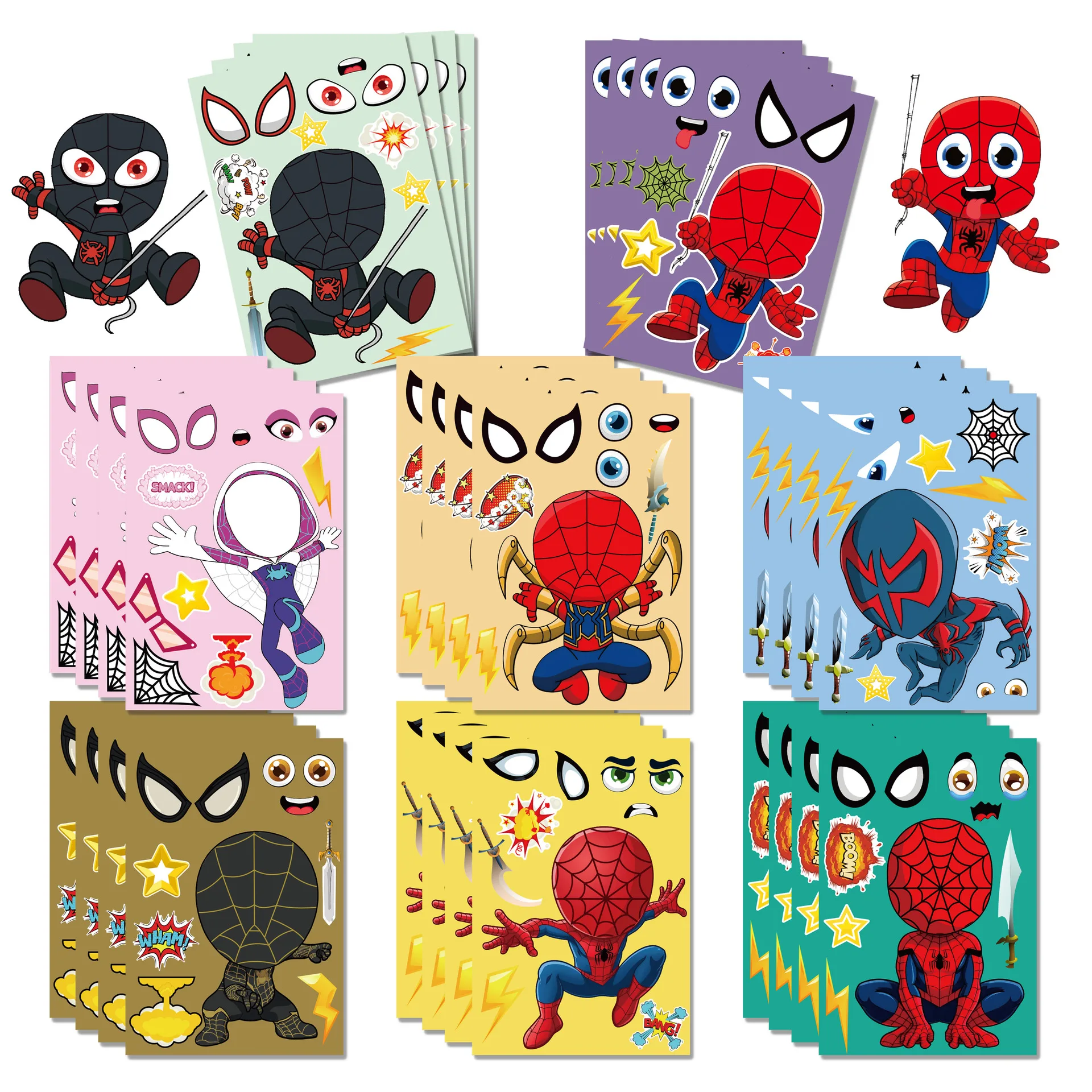 16sheets Marvel Anime The Avengers Puzzle Stickers Cartoon Spider-Man Hulk Make a Face DIY Funny Assemble Jigsaw Decals Toys gif
16sheets Marvel Anime The Avengers Puzzle Stickers Cartoon Spider-Man Hulk Make a Face DIY Funny Assemble Jigsaw Decals Toys gif