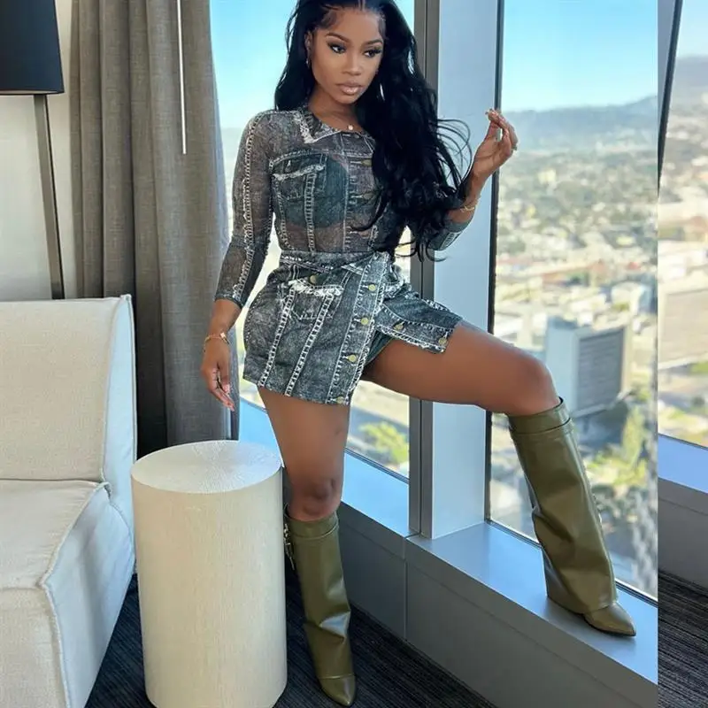 Langmao See Through Mesh 2 Piece Set Women Printed Bodysuit Mini Shorts Suit Women Two Piece Outfit Club Sets -------- Women
Langmao See Through Mesh 2 Piece Set Women Printed Bodysuit Mini Shorts Suit Women Two Piece Outfit Club Sets -------- Women