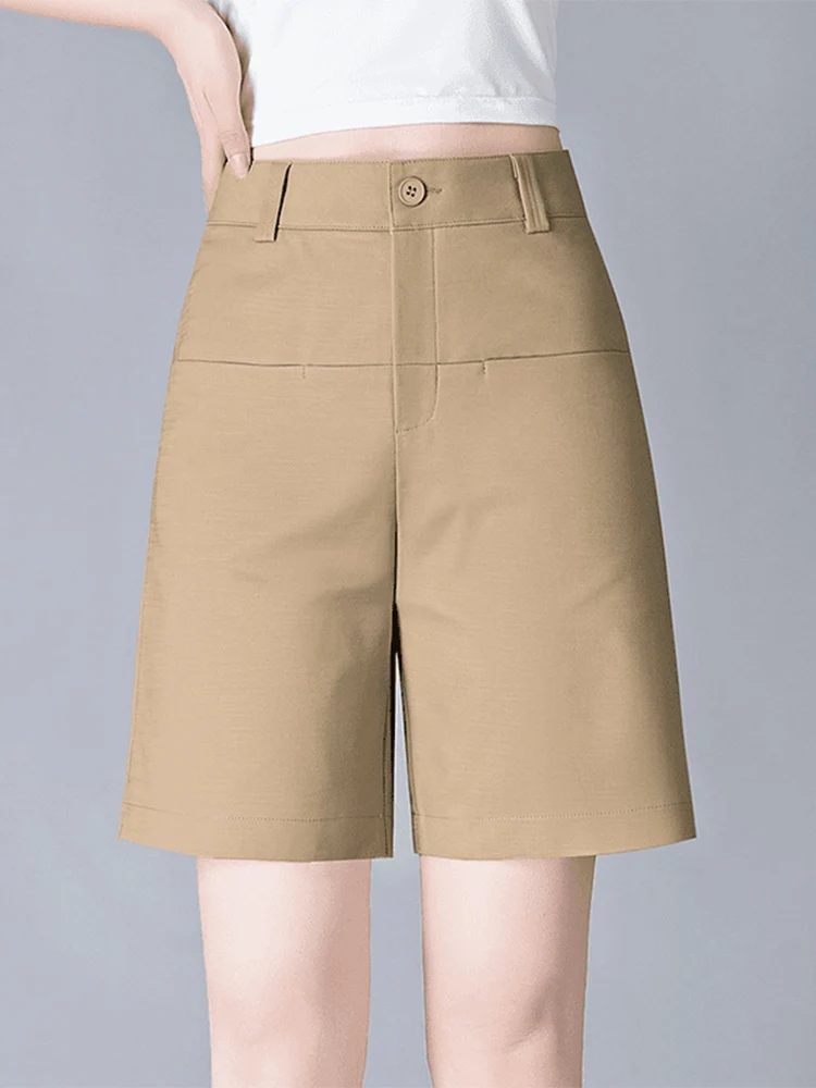 High Waist Straight Leg Short Pants Women's Summer Thin New Style Casual Cotton Blend Wide Leg Five-Quarter Length Suit Shorts
High Waist Straight Leg Short Pants Women's Summer Thin New Style Casual Cotton Blend Wide Leg Five-Quarter Length Suit Shorts