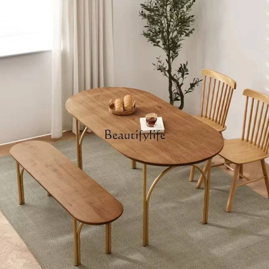 FG44Nordic Vintage Dining Table Household Small Apartment Solid Wood Light Luxury Log Antique Style Ellipse Dining Table
FG44Nordic Vintage Dining Table Household Small Apartment Solid Wood Light Luxury Log Antique Style Ellipse Dining Table