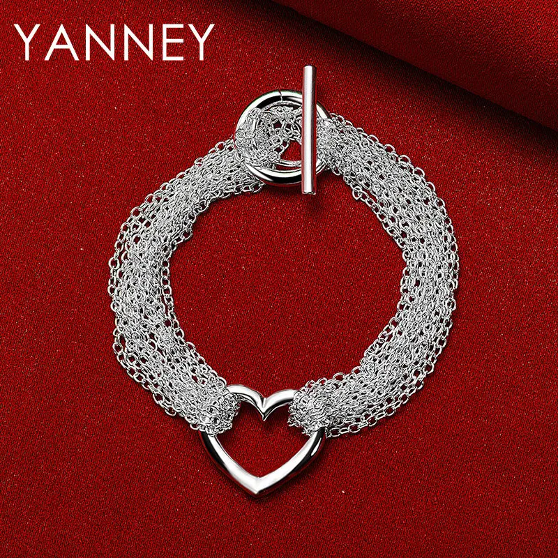Fashion Women's Jewelry 925 Sterling Silver 8 Inches Tassel Heart Bracelet Luxury Engagement Wedding Gift Party
Fashion Women's Jewelry 925 Sterling Silver 8 Inches Tassel Heart Bracelet Luxury Engagement Wedding Gift Party