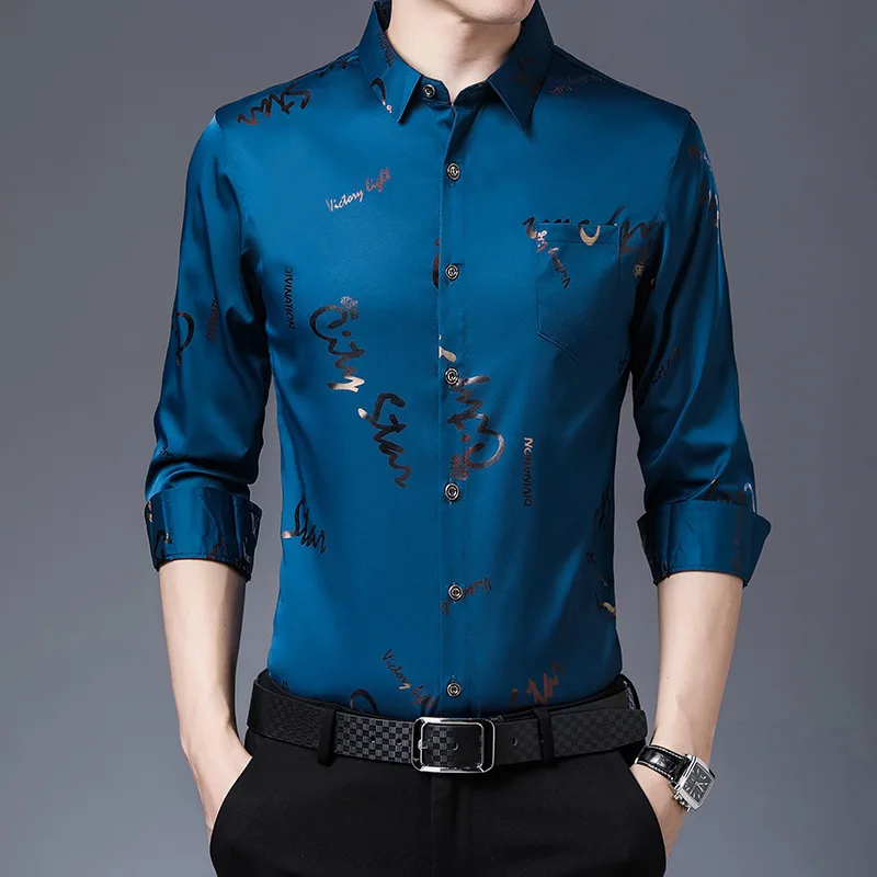 Slim Fit Long Sleeve Shirt Men's Spring Autumn Thin New Style Casual Collar Print No Ironing Required Korean Version Shirt
Slim Fit Long Sleeve Shirt Men's Spring Autumn Thin New Style Casual Collar Print No Ironing Required Korean Version Shirt
