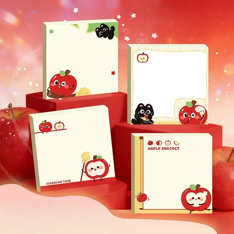 Cartoon Apple Cat Sticky Notes, Adhesive Tearable Memo Pad for Student Messages, N-Times Removable Notepad
Cartoon Apple Cat Sticky Notes, Adhesive Tearable Memo Pad for Student Messages, N-Times Removable Notepad