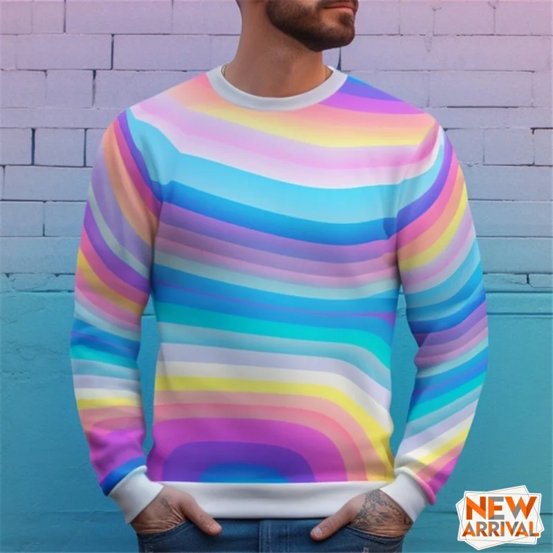3D Print Colorful Stripe Sweatshirt For Men Gradient Pattern Pullover Casual Loose Street O-Neck Long Sleeve Hoodies Unisex Tops
3D Print Colorful Stripe Sweatshirt For Men Gradient Pattern Pullover Casual Loose Street O-Neck Long Sleeve Hoodies Unisex Tops