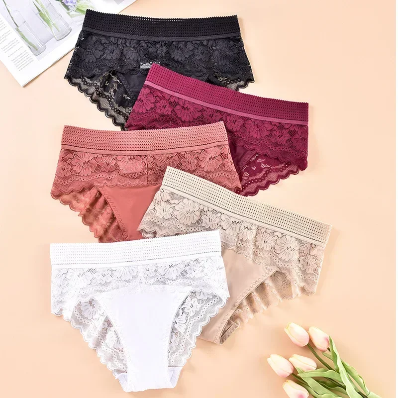 3PCS Women New Panties Solid Lace Underwear Sexy Briefs Hollow Out Underpant Seamless Thong High Waist Intimates Fashion Panties
3PCS Women New Panties Solid Lace Underwear Sexy Briefs Hollow Out Underpant Seamless Thong High Waist Intimates Fashion Panties