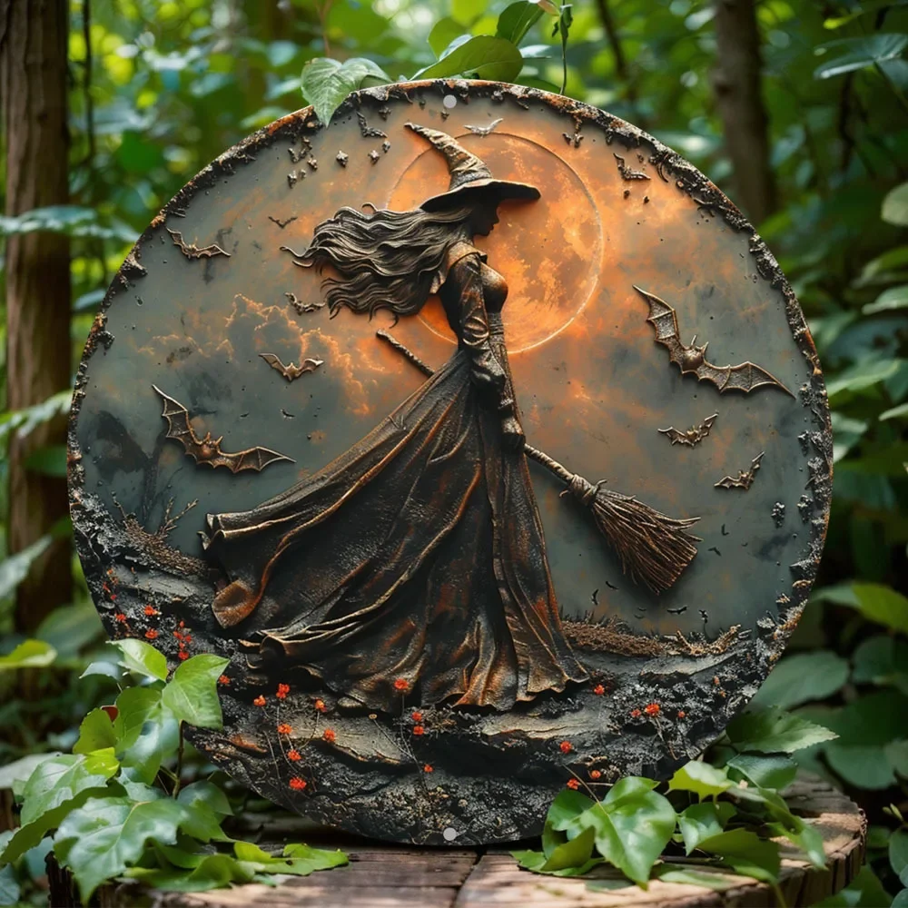 Round Aluminum Flat Sign, Unique 2D Gothic Witch Themed Decoration for Office, Home, Door and Wall, Perfect Holiday Gift
Round Aluminum Flat Sign, Unique 2D Gothic Witch Themed Decoration for Office, Home, Door and Wall, Perfect Holiday Gift