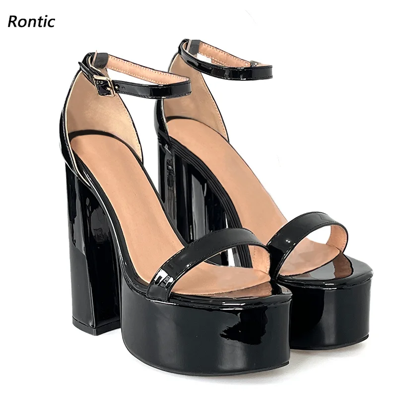 Rontic Handmade Women Platform Sandals Sexy Chunky High Heels Round Toe Beautiful Black Party Shoes Ladies US Plus Size 5-20
Rontic Handmade Women Platform Sandals Sexy Chunky High Heels Round Toe Beautiful Black Party Shoes Ladies US Plus Size 5-20