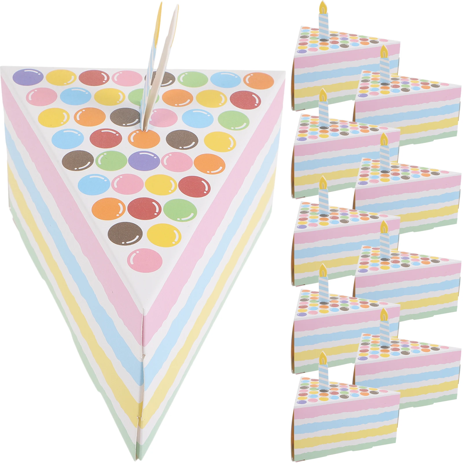 10 Pcs Creative Gift Boxes Triangle Cake Shaped Pink Spotted Birthday Party Sweets Packaging Candy Storage Containers
10 Pcs Creative Gift Boxes Triangle Cake Shaped Pink Spotted Birthday Party Sweets Packaging Candy Storage Containers