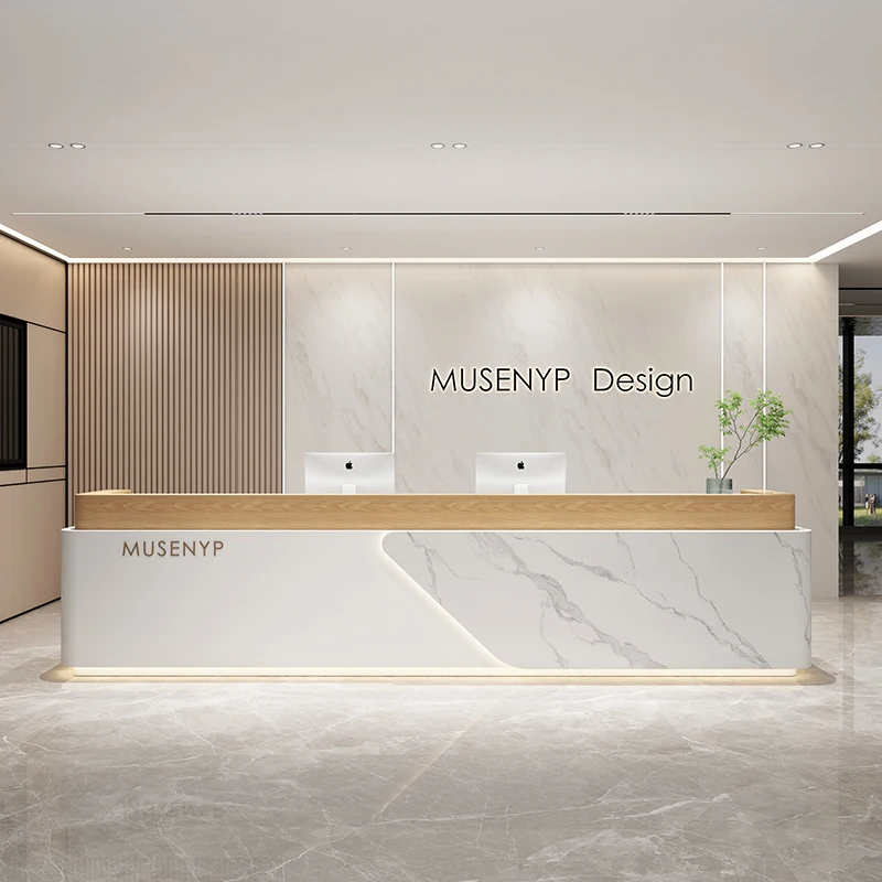 Simple modern reception counter desk beauty salon hotel checkout reception counter lobby welcome desk balcão recepção furniture
Simple modern reception counter desk beauty salon hotel checkout reception counter lobby welcome desk balcão recepção furniture