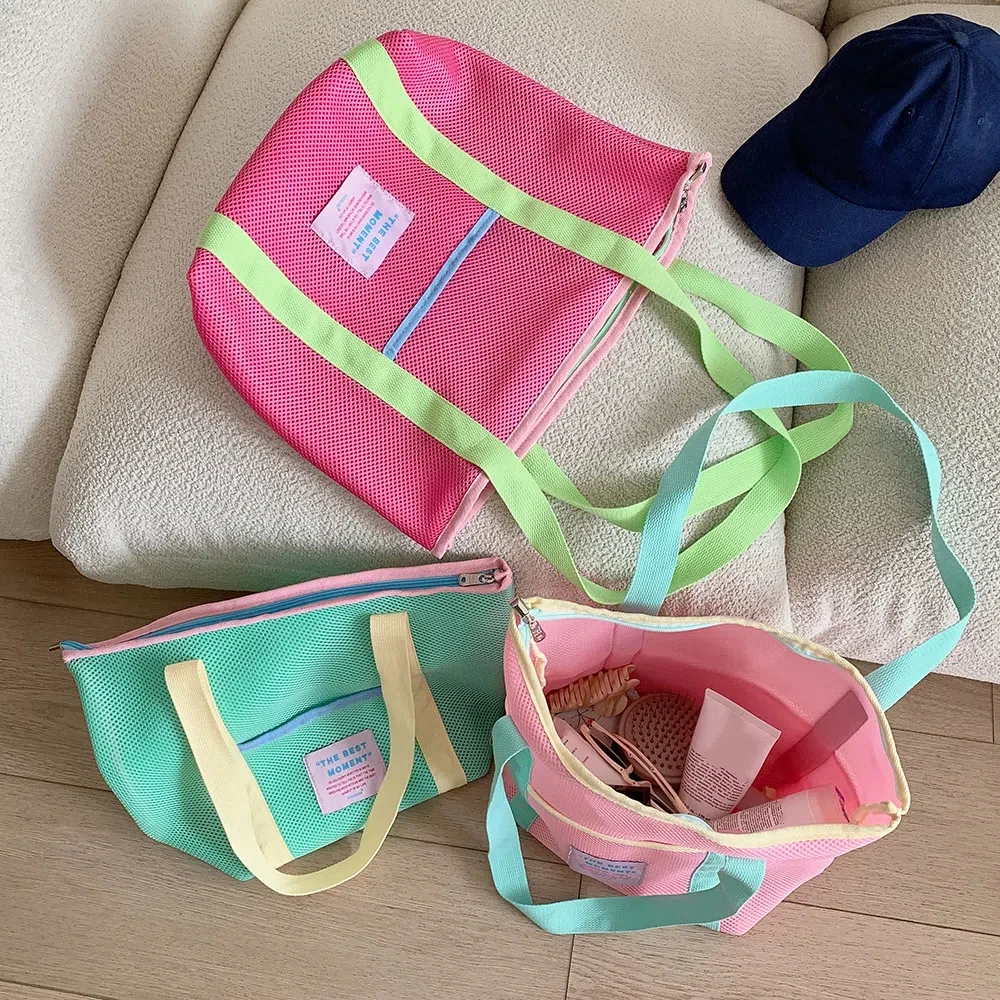 Colored Mesh Tote Bag Shoulder Bag Student Tutoring Package Mesh Shopping Bag Portable Large Capacity Mesh Handbag Women
Colored Mesh Tote Bag Shoulder Bag Student Tutoring Package Mesh Shopping Bag Portable Large Capacity Mesh Handbag Women