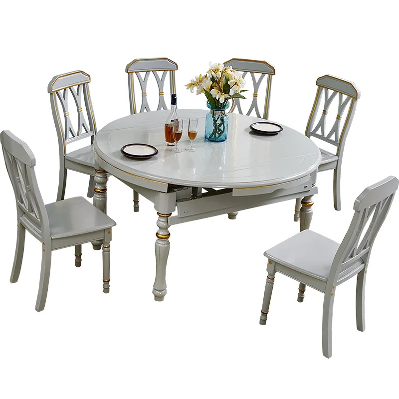 All solid wood American folding tabl e light luxury round t able simple dining table 1.2 small apartment modern dining ta ble 
All solid wood American folding tabl e light luxury round t able simple dining table 1.2 small apartment modern dining ta ble