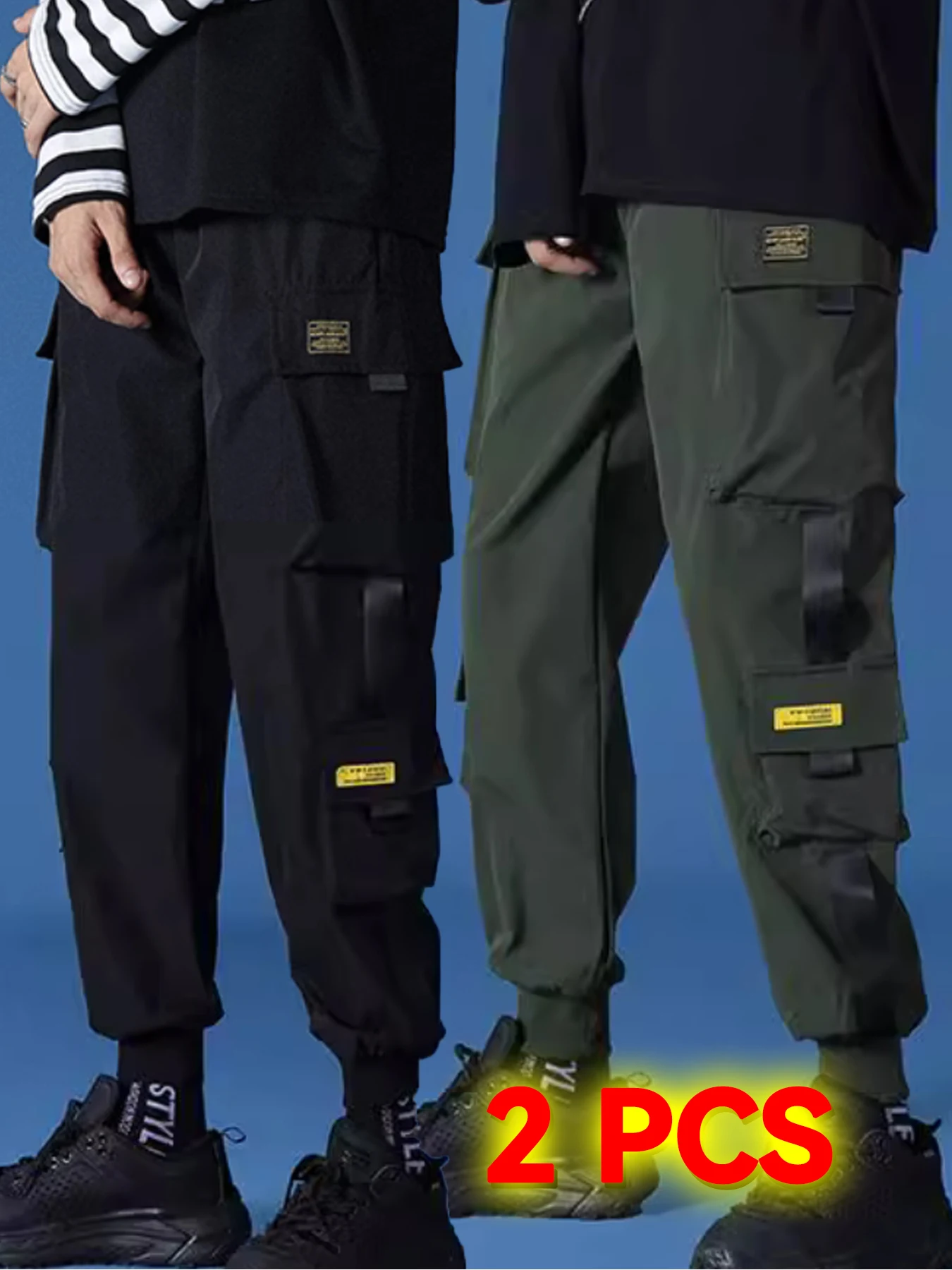Spring Summer Fashion Casual Pans For Men Streetwear Solid Color Cargo Pants Elastic Waist Wide Leg Men's Joggers
Spring Summer Fashion Casual Pans For Men Streetwear Solid Color Cargo Pants Elastic Waist Wide Leg Men's Joggers