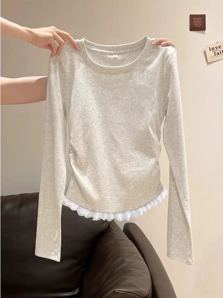 95% Cotton Lace round Neck Long Sleeve Base Shirt Women's Spring Autumn New plus Size Slim Fit Inner Wear Waist Cinching T-...
95% Cotton Lace round Neck Long Sleeve Base Shirt Women's Spring Autumn New plus Size Slim Fit Inner Wear Waist Cinching T-...