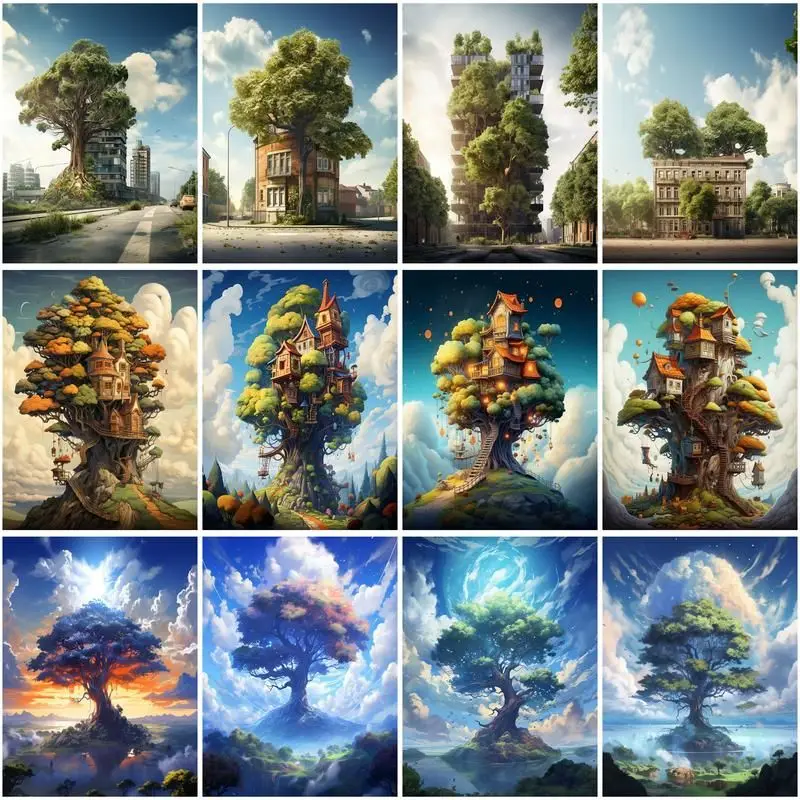 CHENISTORY Full Square&Round Diamond Painting Abstract Tree House Scenery 5d DIY Diamond Embroidery Decoration Home Art Kit
CHENISTORY Full Square&Round Diamond Painting Abstract Tree House Scenery 5d DIY Diamond Embroidery Decoration Home Art Kit