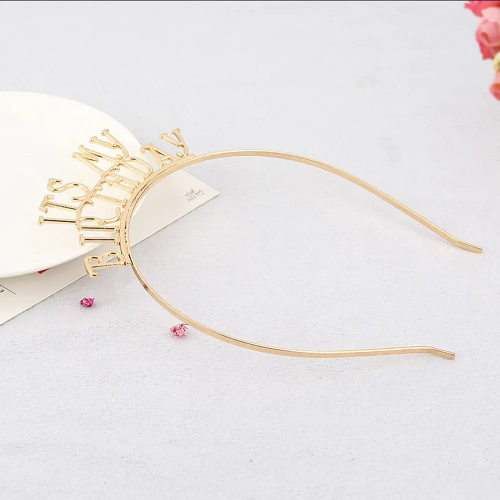 Golden Alloy Birthday Hair Band Simple Design Lightweight Non-Fading Party Headwear Fun Decoration Supplies Birthday Hair Band
Golden Alloy Birthday Hair Band Simple Design Lightweight Non-Fading Party Headwear Fun Decoration Supplies Birthday Hair Band