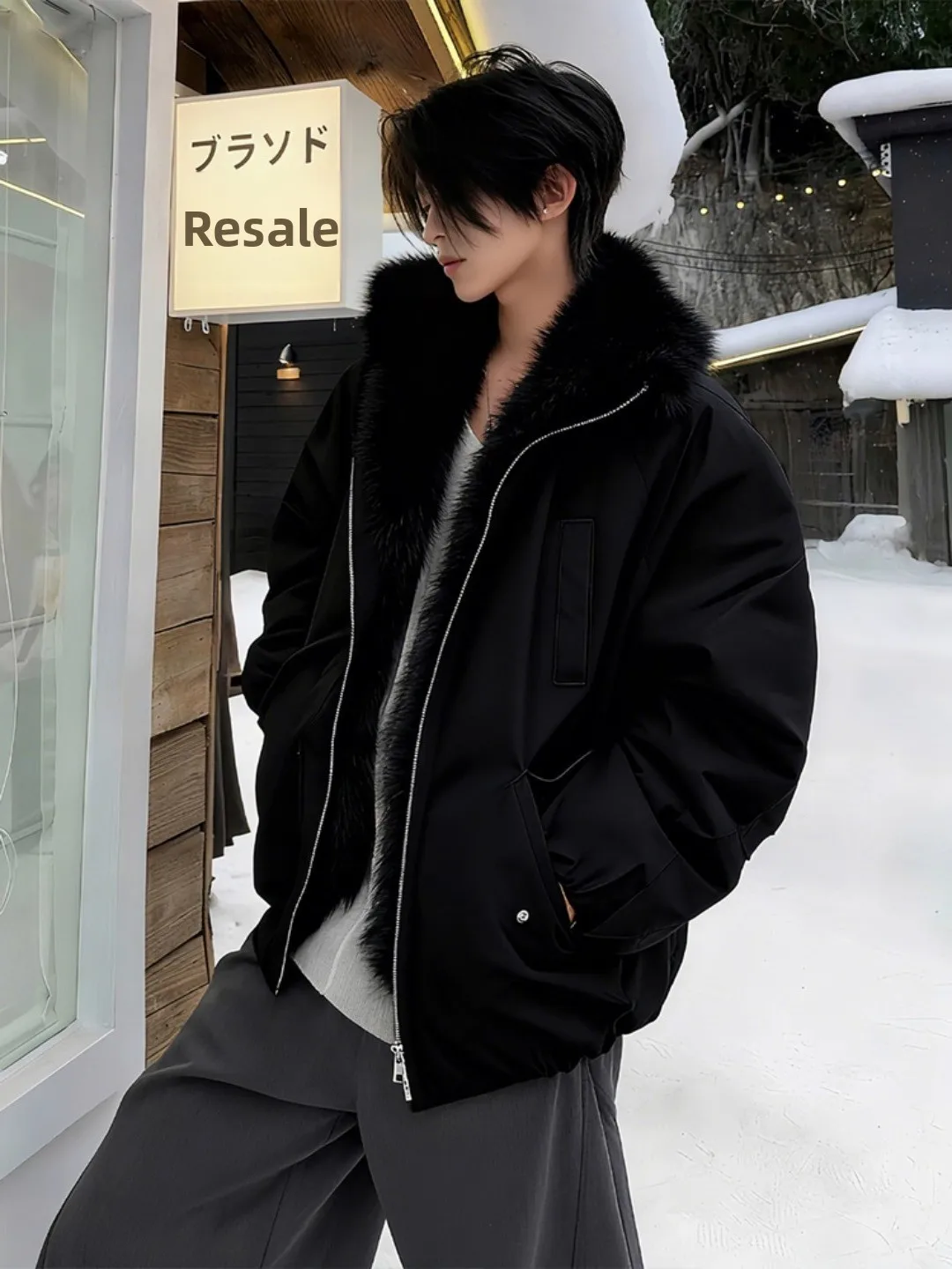 Men's Bla Faux Fur Collar Cotton Jaet Thiened Autumn Winter Coat Warm Casual Long Sve Zipper keted American Cool
Men's Bla Faux Fur Collar Cotton Jaet Thiened Autumn Winter Coat Warm Casual Long Sve Zipper keted American Cool