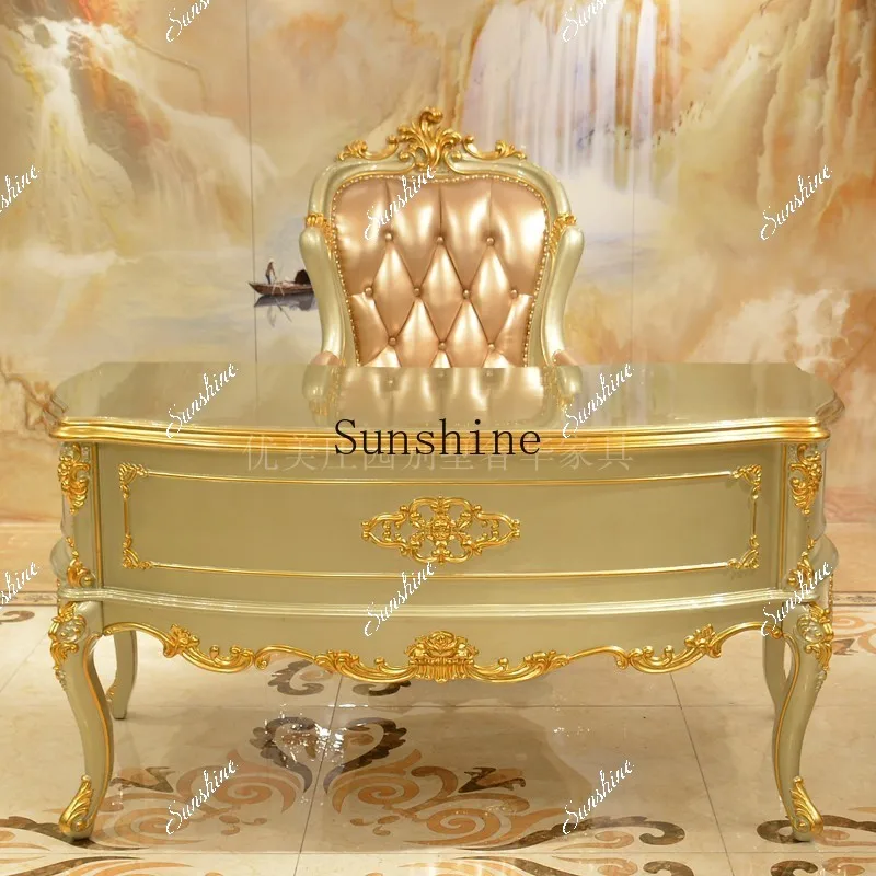 Desk Solid wood European-style desk Boss table Luxury CEO desk FT
Desk Solid wood European-style desk Boss table Luxury CEO desk FT