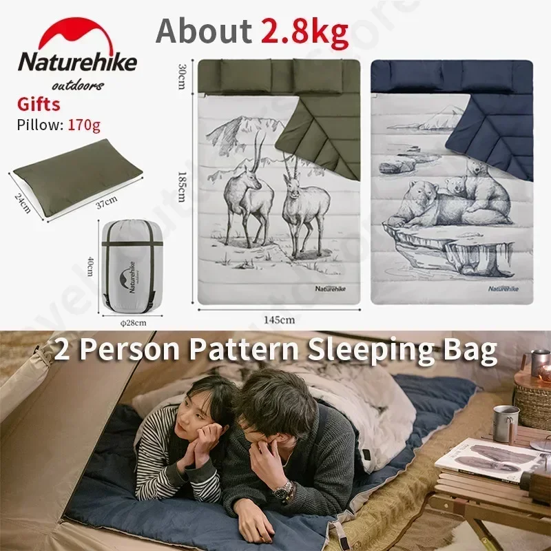 Naturehike 5℃~15℃ Thickened Cotton Sleeping Bag 2.8kg Ultralight 2 Persons Widened Quilt With Pillow Outdoor Travel 4 Seasons
Naturehike 5℃~15℃ Thickened Cotton Sleeping Bag 2.8kg Ultralight 2 Persons Widened Quilt With Pillow Outdoor Travel 4 Seasons