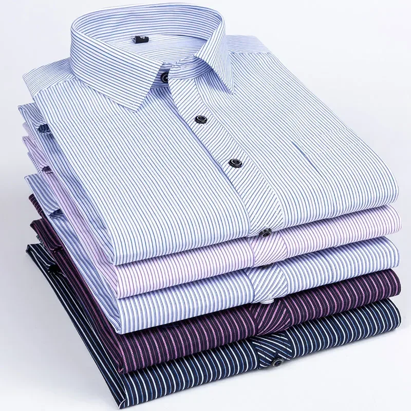 Plus Size 8XL 7XL Men Striped Dress Shirts Formal Fashion Social Office Long Sleeved Business Work Smart Casual Shirt For Man
Plus Size 8XL 7XL Men Striped Dress Shirts Formal Fashion Social Office Long Sleeved Business Work Smart Casual Shirt For Man