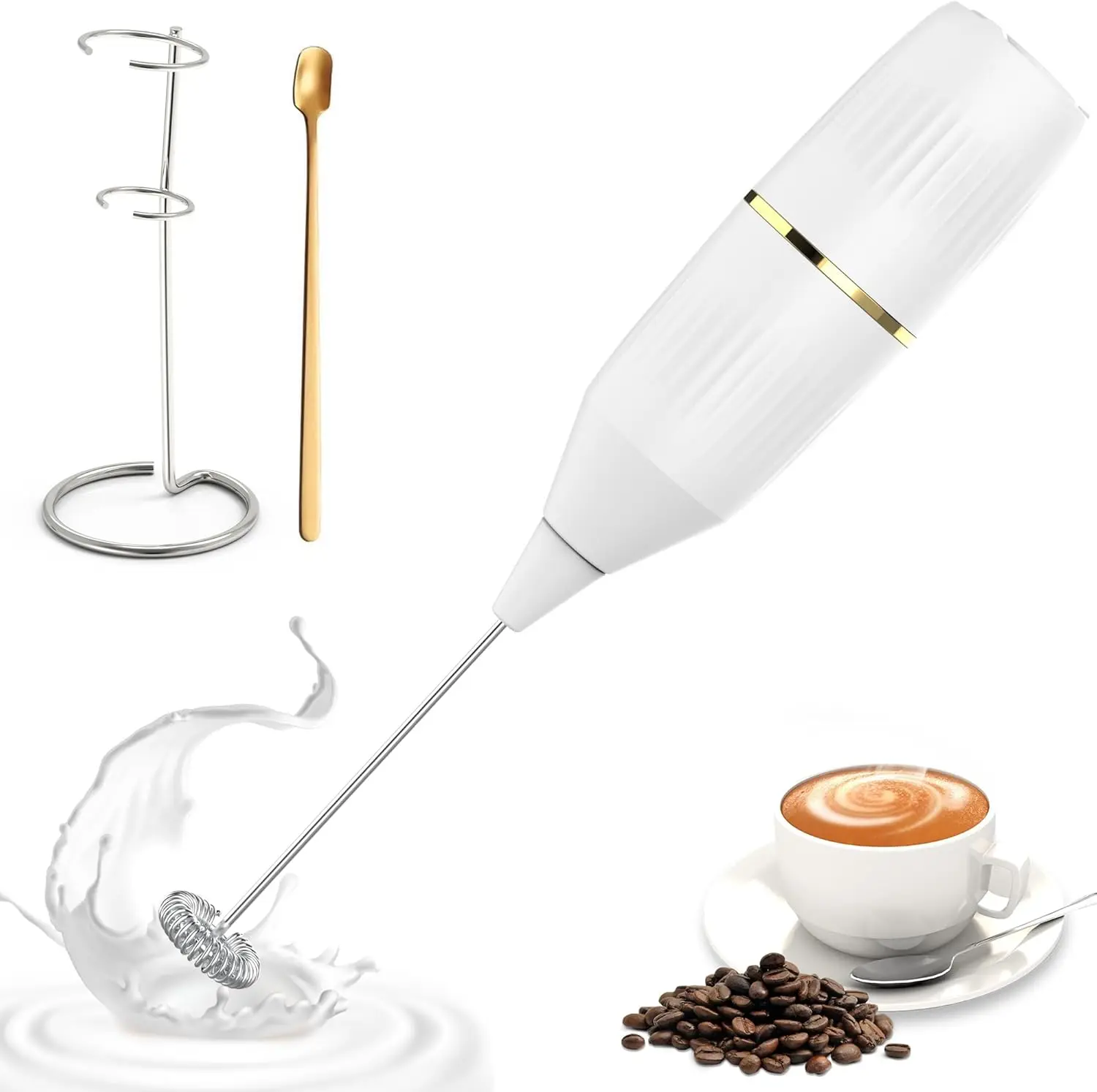 14,000 RPM Handheld Milk Frother with Stand & Spoon, Quiet One-Button Operation for Coffee, Latte, Cappuccino
14,000 RPM Handheld Milk Frother with Stand & Spoon, Quiet One-Button Operation for Coffee, Latte, Cappuccino