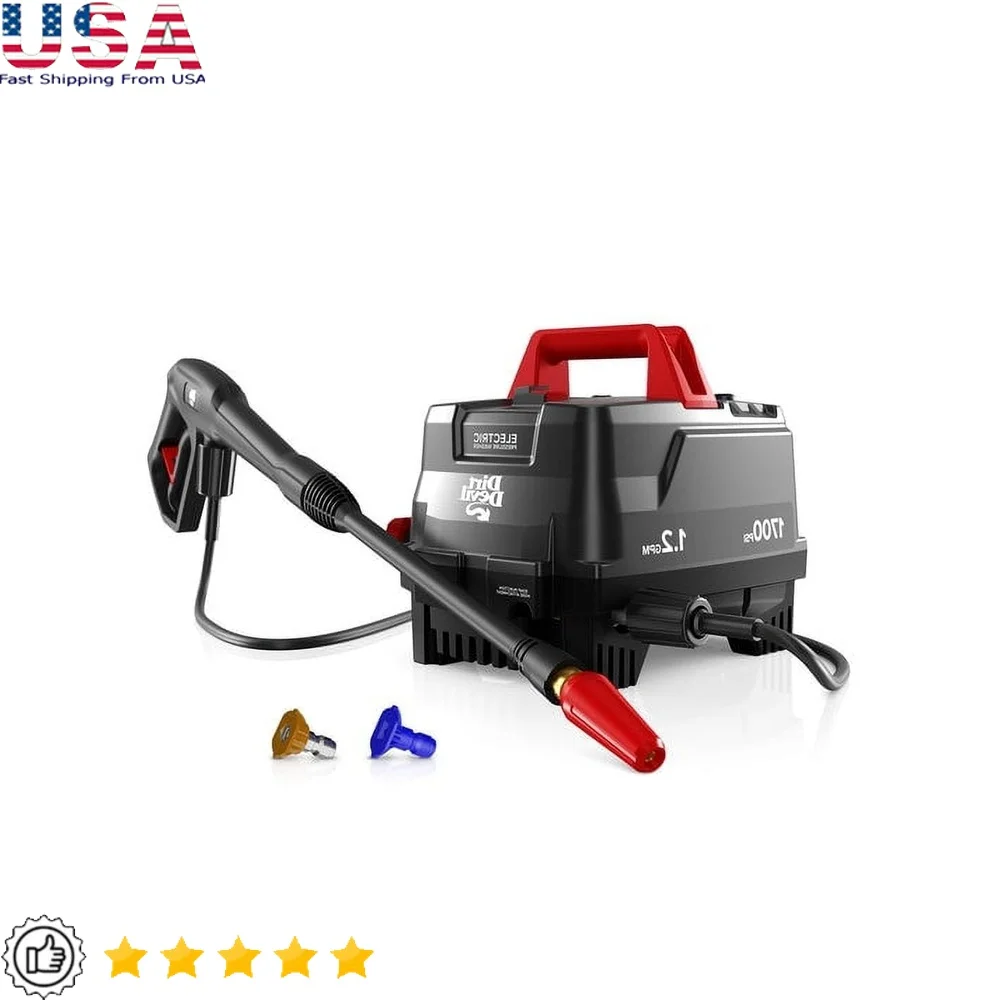 1700 PSI Electric Pressure Washer Compact Lightweight Versatile Cleaning Accessories Ideal Driveways Cars Patios Decks Outdoor 
1700 PSI Electric Pressure Washer Compact Lightweight Versatile Cleaning Accessories Ideal Driveways Cars Patios Decks Outdoor