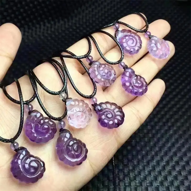 Natural Amethyst Sea Snail Carving Pendant Healing Fengshui Gemstone Home Decoration Holiday Gift 1PCS
Natural Amethyst Sea Snail Carving Pendant Healing Fengshui Gemstone Home Decoration Holiday Gift 1PCS