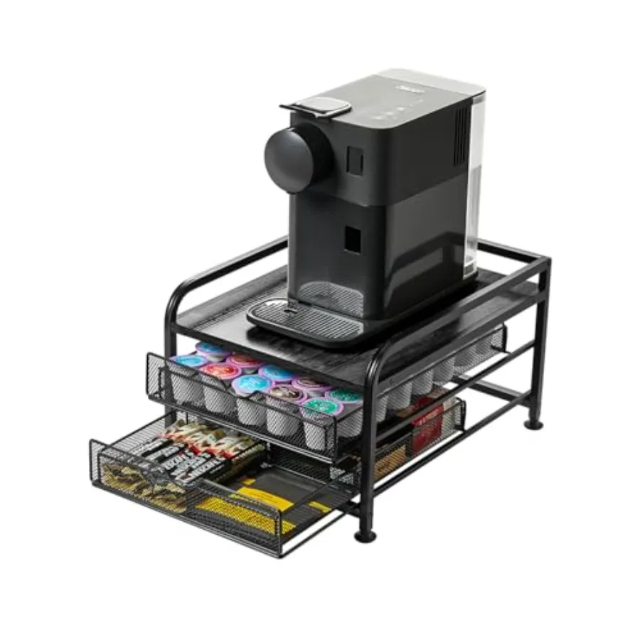 Coffee Pod Drawer for K-Cup and Nespresso Vertuo Pods 2-Tier Coffee Organizer with Sliding Drawer Holds 60+ Pods Heavy Duty Met
Coffee Pod Drawer for K-Cup and Nespresso Vertuo Pods 2-Tier Coffee Organizer with Sliding Drawer Holds 60+ Pods Heavy Duty Met