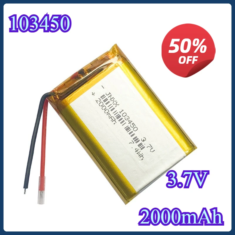 5Pcs 3.7V 2000mAh 103450 Polymer Lithium Battery Lithium Ion Battery For Power Bank GPS 100% Real Capacity
5Pcs 3.7V 2000mAh 103450 Polymer Lithium Battery Lithium Ion Battery For Power Bank GPS 100% Real Capacity
