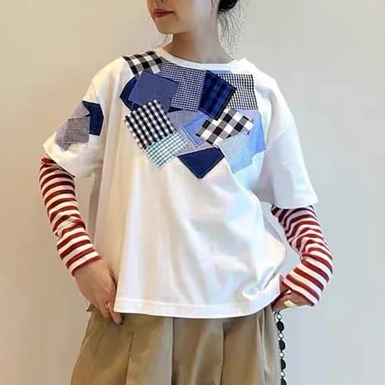 Casual Cotton Short Sleeve T-Shirt Women's Breathable round Neck Standard Fit Plaid Pattern New Summer 2026 Fashionable
Casual Cotton Short Sleeve T-Shirt Women's Breathable round Neck Standard Fit Plaid Pattern New Summer 2026 Fashionable